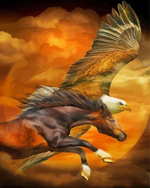 Eagle With A Horse Paint By Number