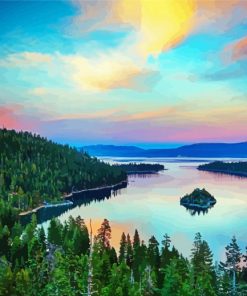 Emerald Bay At Sunset Paint By Number