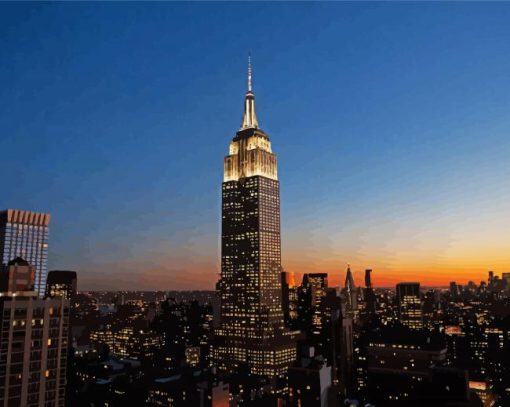 Empire State Sunset Paint By Number