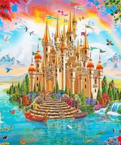 Fantasy Rainbow Castle Paint By Number