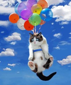 Fat Cat And Balloons Paint By Number