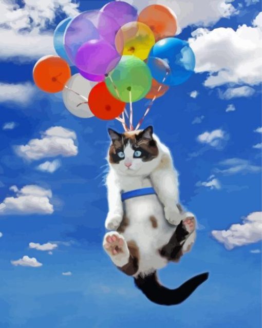 Fat Cat And Balloons Paint By Number
