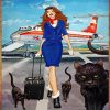 Flight Attendant Illustration Art Paint By Number