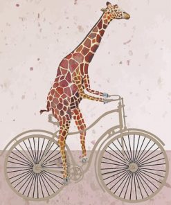 Giraffe On A Bike Paint By Number