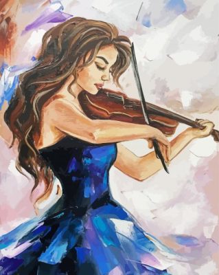 Girl Playing Violin Paint By Number