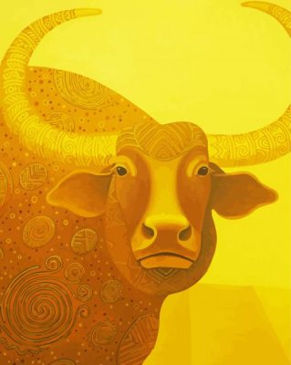 Gold Bull Art Paint By Number