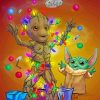 Groot And Baby Yoda Celebrating Paint By Number
