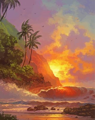 Hawaii Beach Dawn Paint By Number