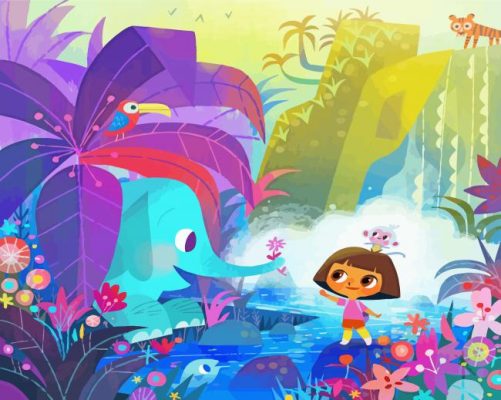 Illustration Dora The Explorer Paint By Number