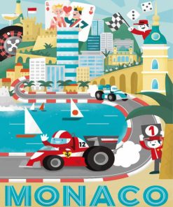 Illustration Monaco Grand Prix Paint By Number