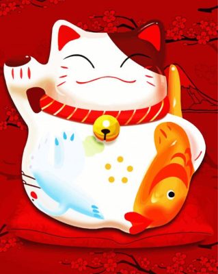 Japanese Maneki Neko Paint By Number