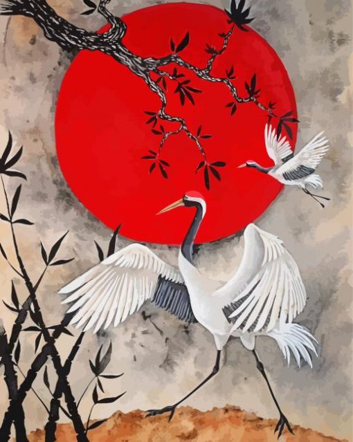 Red Crowned Crane Paint By Number