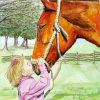 Little Girl Kissing Horse Paint By Number