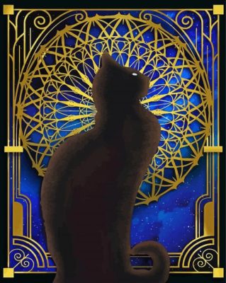 Magic Night Mandala Cat Paint By Number