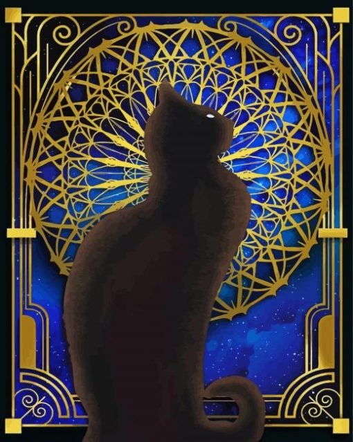 Magic Night Mandala Cat Paint By Number