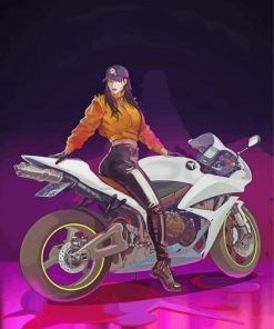 Motorbike Anime Girl Paint By Number