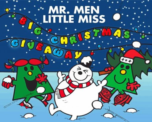 Mr Men Little Miss Christmas Paint By Number