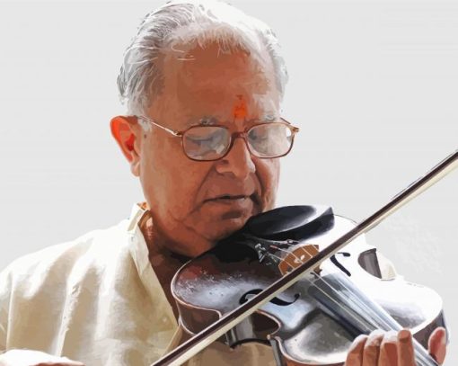 Old Indian Violinist Man Paint By Number