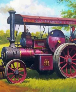Old Traction Engine Paint By Number
