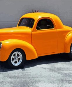 Orange Willys Coupe Paint By Number