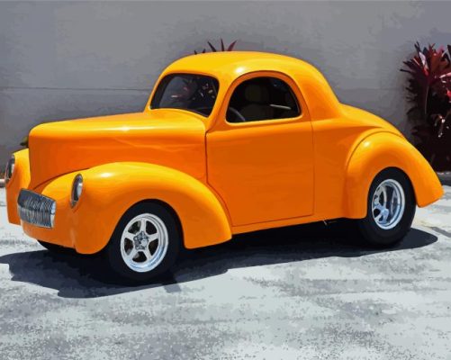 Orange Willys Coupe Paint By Number