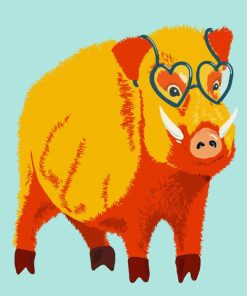 Pig In Glasses Paint By Number