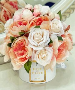 Pink Peach Peonies Bouquet Paint By Number