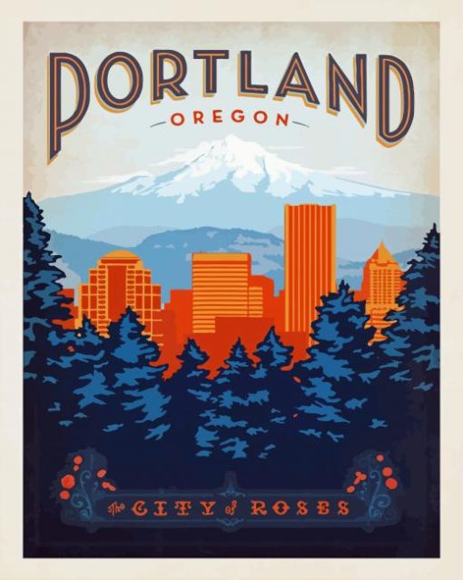 Portland Oregon Poster Paint By Number
