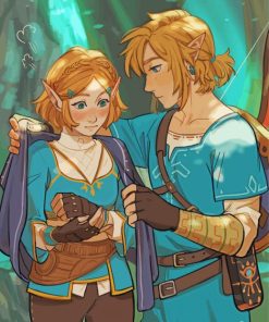 Princess Zelda And Link Paint By Number