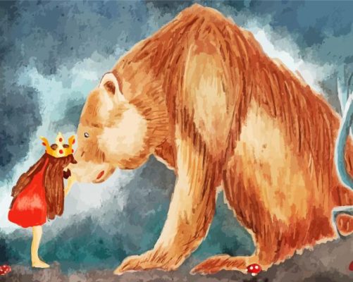 Princess And Bear Art Paint By Number