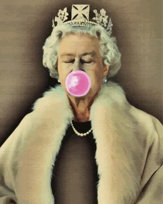 Queen Elizabeth Blowing Bubble Paint By Number