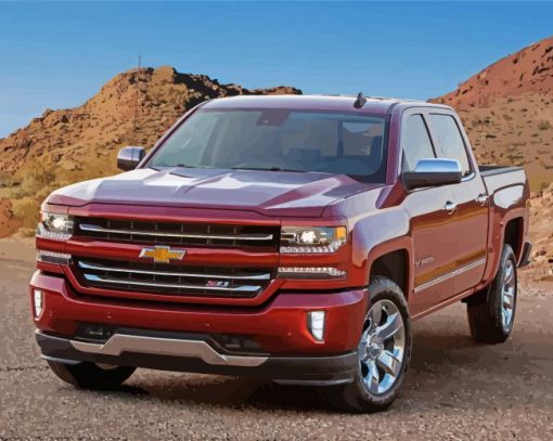 Red Chevy Silverado Z71 Paint By Number