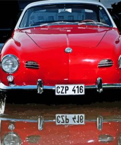 Red Karmann Ghia Reflection Paint By Number