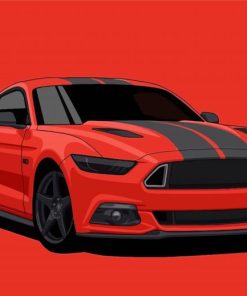 Red Mustang Gt Ford Art Paint By Number