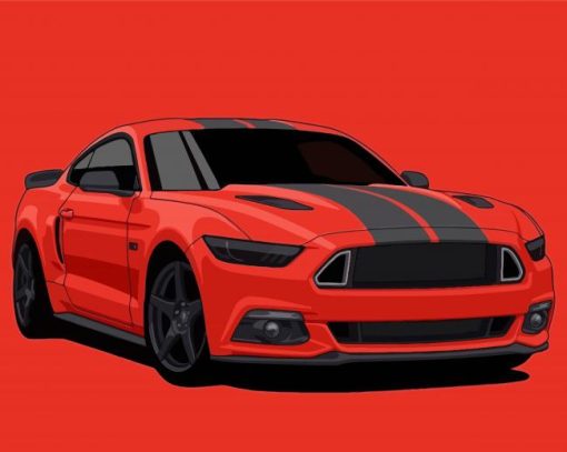 Red Mustang Gt Ford Art Paint By Number