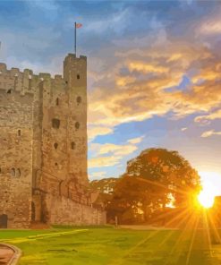 Rochester Castle At Sunset Paint By Number
