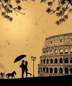 Rome Couple Silhouette Paint By Number