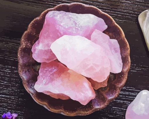 Rose Quartz In Bowl Paint By Number