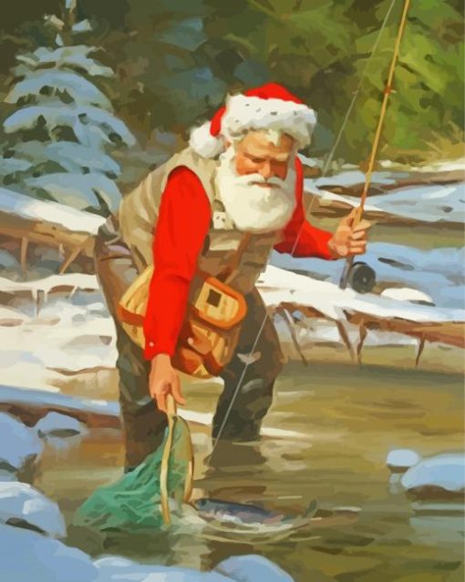 Santa Fishing Paint By Number