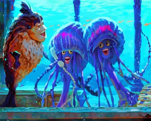 Shark Tale Characters Art Paint By Number