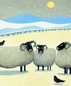 Sheep In Snow Paint By Number