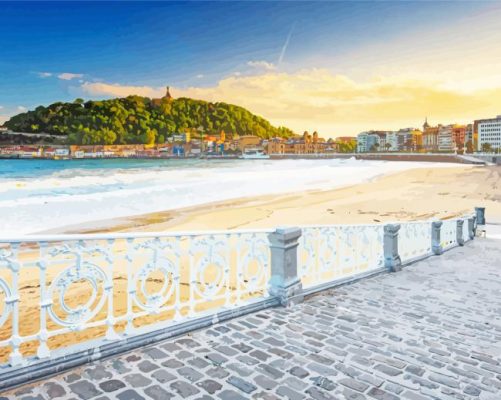 Spain San Sebastian Beach Paint By Number