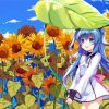 Sunflower Anime Girl Manga Paint By Number