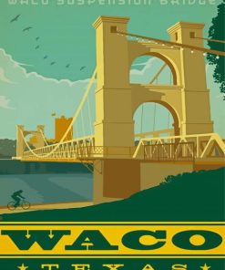 Texas Waco City Poster Paint By Number