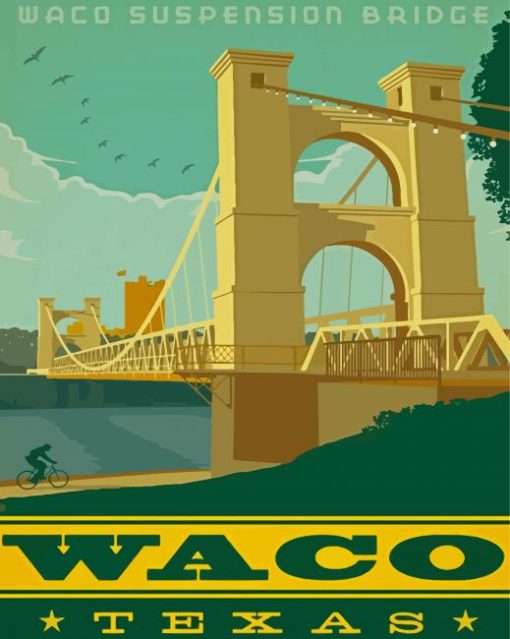 Texas Waco City Poster Paint By Number