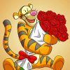 Tigger Holding Flowers Bouquet Paint By Number