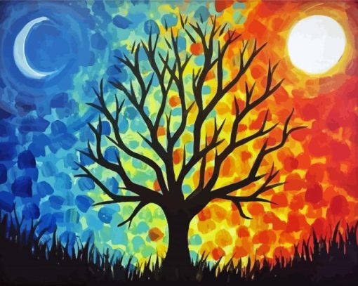 Tree Night And Day Paint By Number