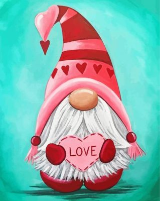 Valentine Gnome Paint By Number