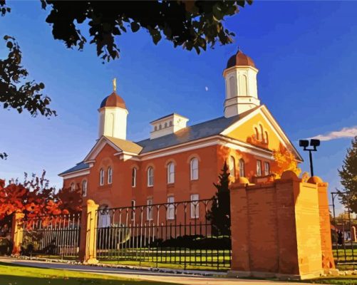 Vernal Utah Temple Building Paint By Number