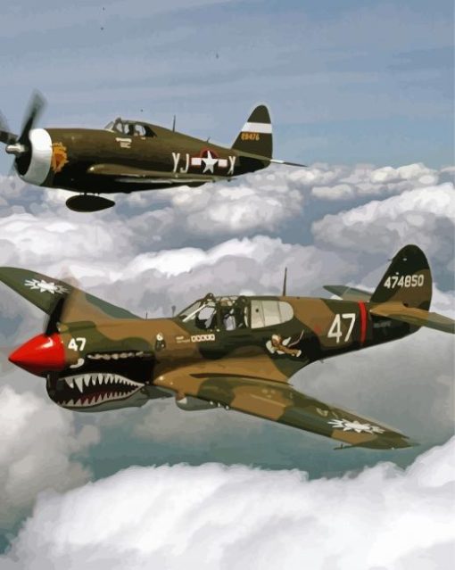 WWII Fighter Planes Paint By Number